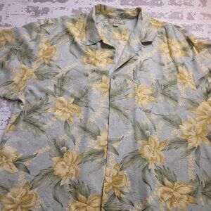 2240 Tommy Bahama Floral 100% Silk SS‎ Button Down Men's Size 2XL